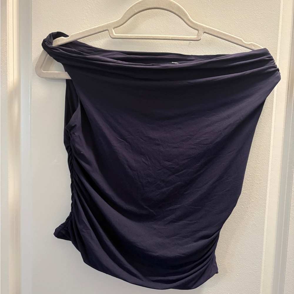 Women's Navy Ruched Bodycon Skirt